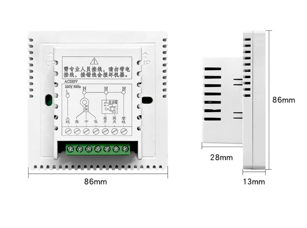 Commercial central air conditioner  3 speed touch screen intelligent thermostat